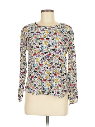 Pre-owned H&m Long Sleeve Blouse In White