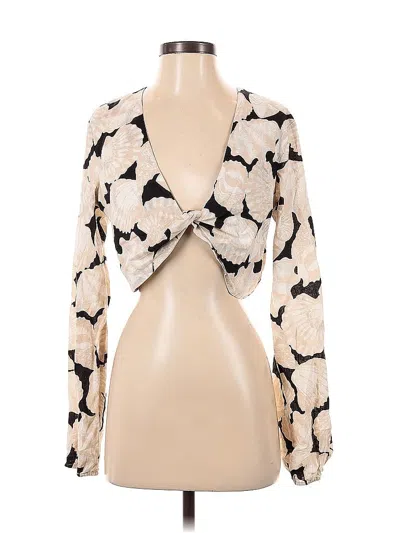 Pre-owned H&m Long Sleeve Blouse In White