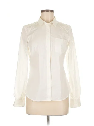 Pre-owned H&m Long Sleeve Blouse In White