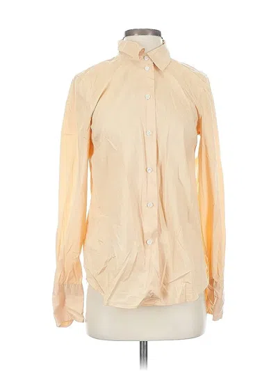 Pre-owned H&m Long Sleeve Blouse In White