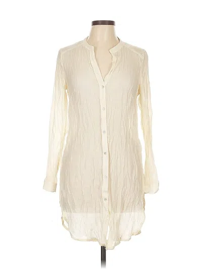Pre-owned H&m Long Sleeve Blouse In White