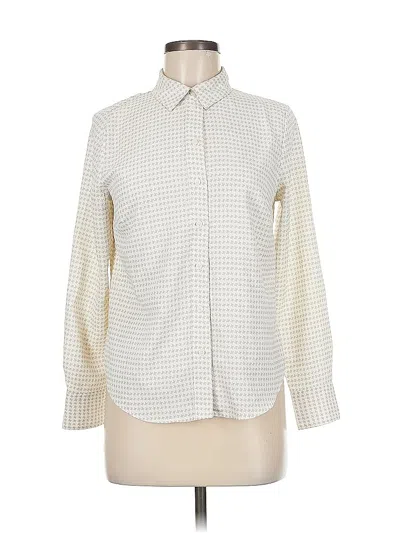Pre-owned H&m Long Sleeve Blouse In White