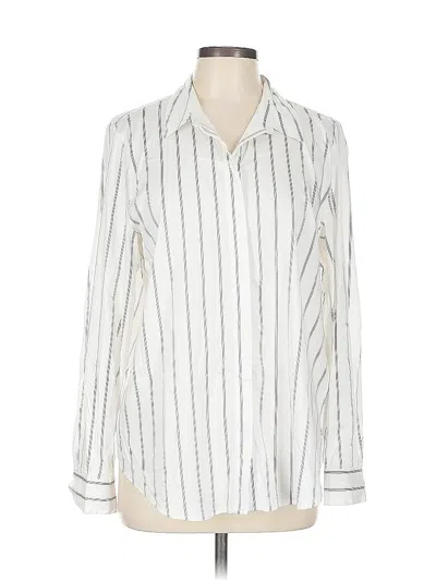 Pre-owned H&m Long Sleeve Blouse In White