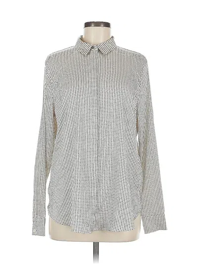Pre-owned H&m Long Sleeve Blouse In White