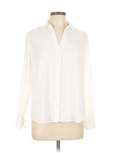 Pre-owned H&m Long Sleeve Blouse In White
