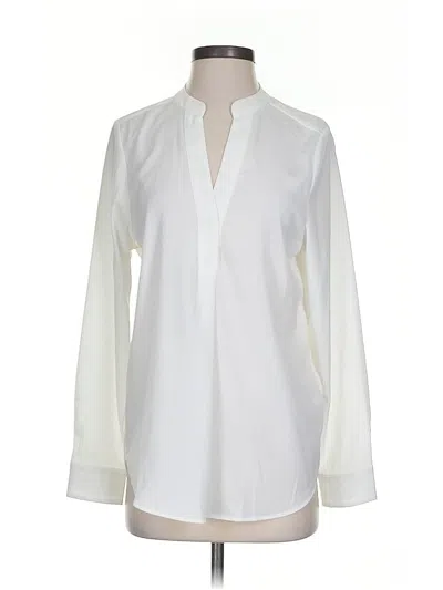 Pre-owned H&m Long Sleeve Blouse In White