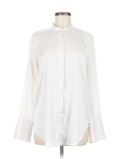 Pre-owned H&m Long Sleeve Blouse In White