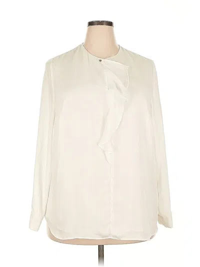 Pre-owned H&m Long Sleeve Blouse In White