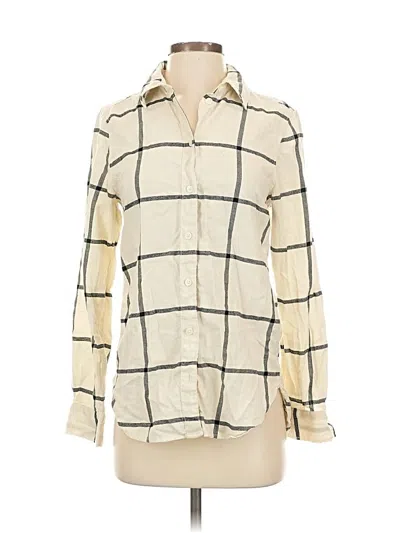 Pre-owned H&m Long Sleeve Blouse In White