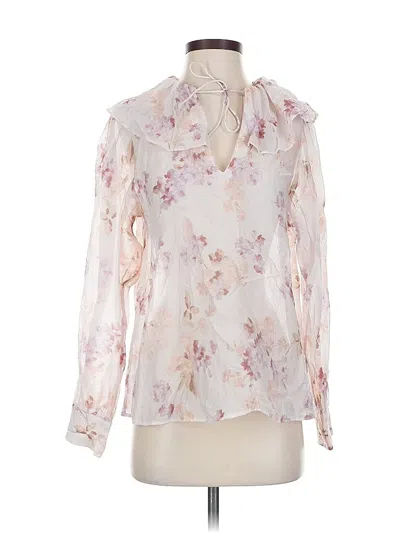Pre-owned H&m Long Sleeve Blouse In White