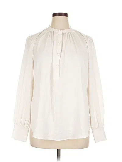 Pre-owned H&m Long Sleeve Blouse In White