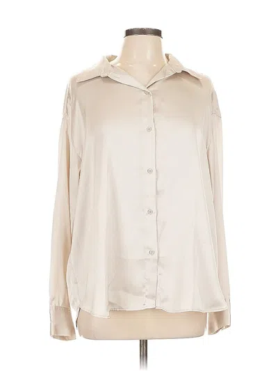 Pre-owned H&m Long Sleeve Blouse In White