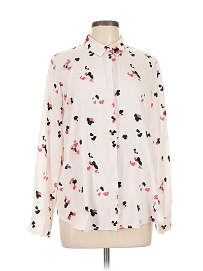 Pre-owned H&m Long Sleeve Blouse In White