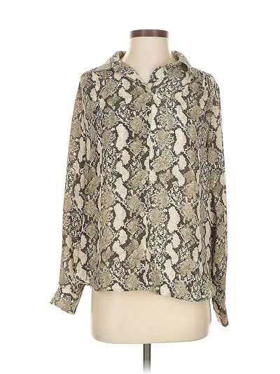 Pre-owned H&m Long Sleeve Blouse In White