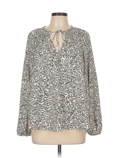 Pre-owned H&m Long Sleeve Blouse In White