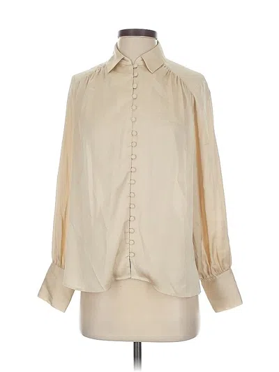 Pre-owned H&m Long Sleeve Blouse In White
