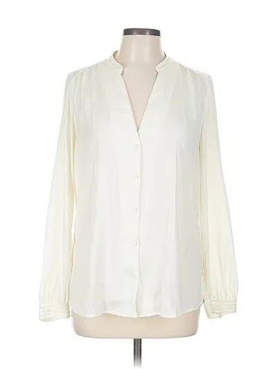 Pre-owned H&m Long Sleeve Blouse In White