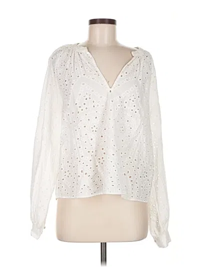 Pre-owned H&m Long Sleeve Blouse In White
