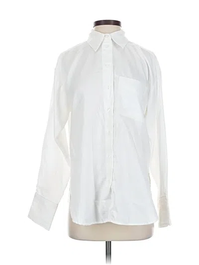 Pre-owned H&m Long Sleeve Blouse In White