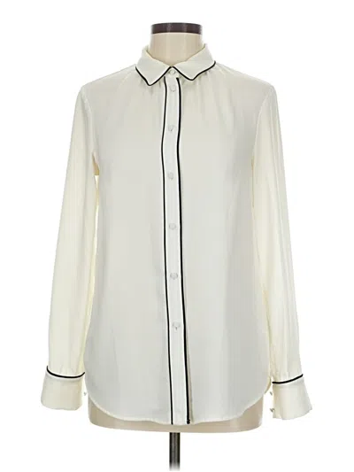 Pre-owned H&m Long Sleeve Blouse In White