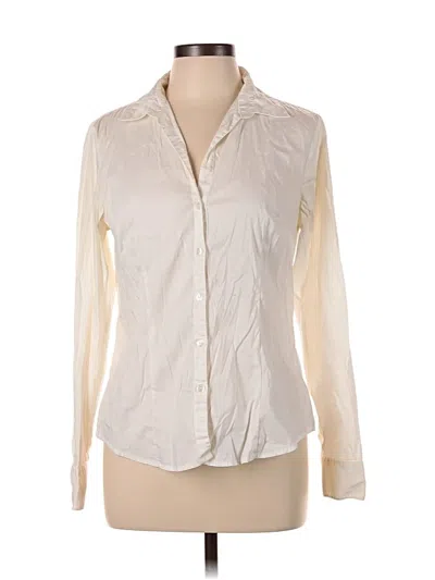 Pre-owned H&m Long Sleeve Blouse In White
