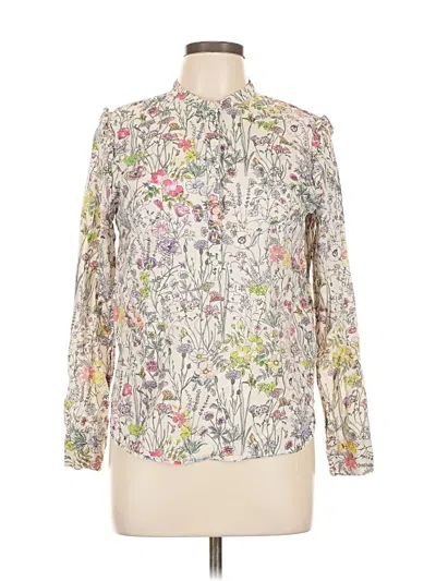 Pre-owned H&m Long Sleeve Blouse In White
