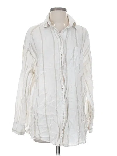 Pre-owned H&m Long Sleeve Blouse In White