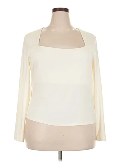 Pre-owned H&m Long Sleeve Blouse In White