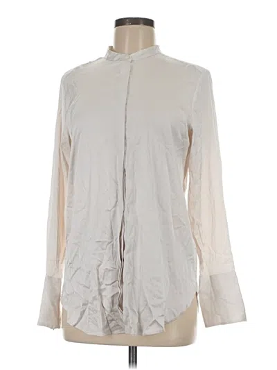 Pre-owned H&m Long Sleeve Blouse In White