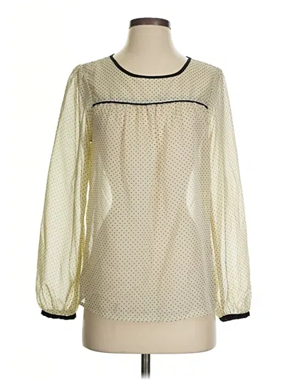 Pre-owned H&m Long Sleeve Blouse In White