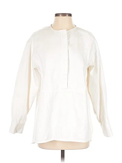 Pre-owned H&m Long Sleeve Blouse In White