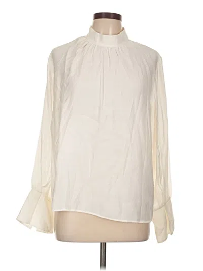 Pre-owned H&m Long Sleeve Blouse In White