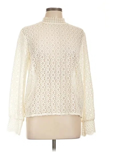 Pre-owned H&m Long Sleeve Blouse In White