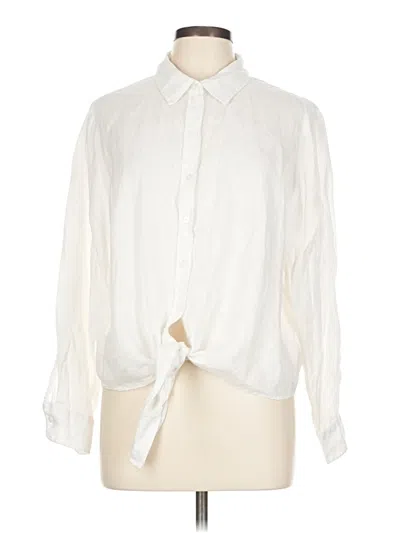 Pre-owned H&m Long Sleeve Blouse In White