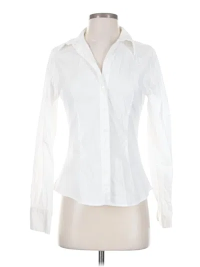 Pre-owned H&m Long Sleeve Blouse In White