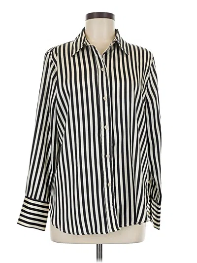 Pre-owned H&m Long Sleeve Blouse In White