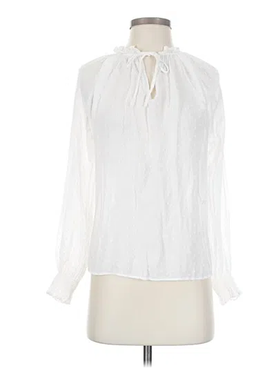 Pre-owned H&m Long Sleeve Blouse In White
