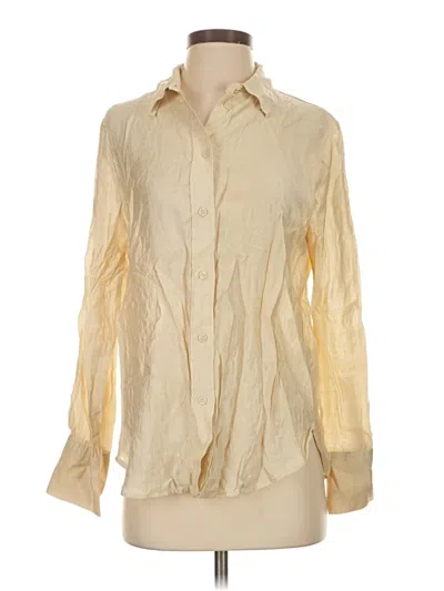 Pre-owned H&m Long Sleeve Blouse In White