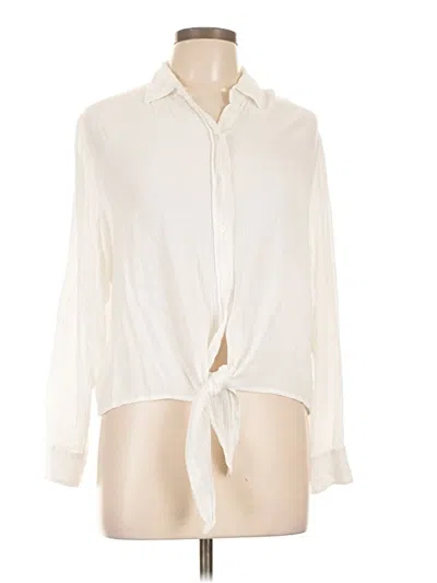 Pre-owned H&m Long Sleeve Blouse In White
