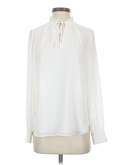 Pre-owned H&m Long Sleeve Blouse In White