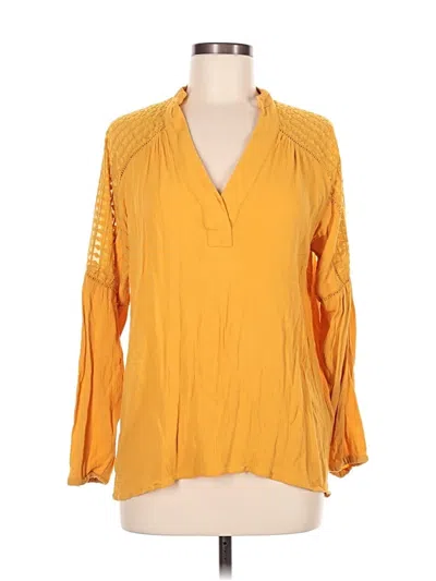 Pre-owned H&m Long Sleeve Blouse In Yellow