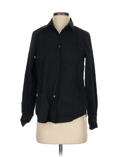 Pre-owned H&m Long Sleeve Button Down Shirt In Black