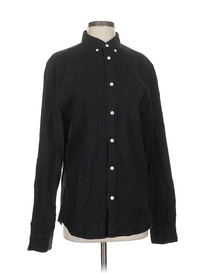 Pre-owned H&m Long Sleeve Button Down Shirt In Black