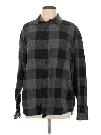Pre-owned H&m Long Sleeve Button Down Shirt In Black