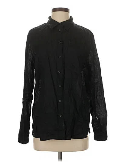 Pre-owned H&m Long Sleeve Button Down Shirt In Black