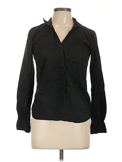 Pre-owned H&m Long Sleeve Button Down Shirt In Black
