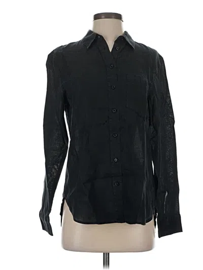Pre-owned H&m Long Sleeve Button Down Shirt In Black