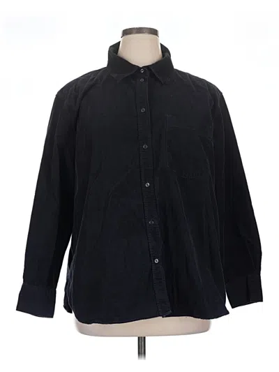 Pre-owned H&m Long Sleeve Button Down Shirt In Black