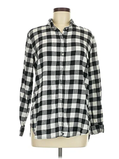 Pre-owned H&m Long Sleeve Button Down Shirt In Black