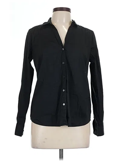 Pre-owned H&m Long Sleeve Button Down Shirt In Black